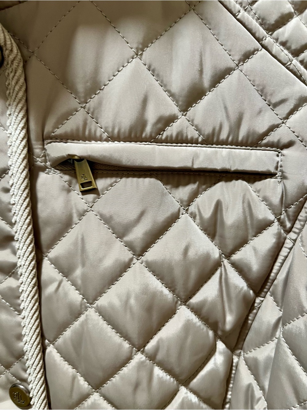 NWT Polo Ralph Lauren Womens Jacket Coat Beige S Quilted Faux Fur Lined - Picture 7 of 16